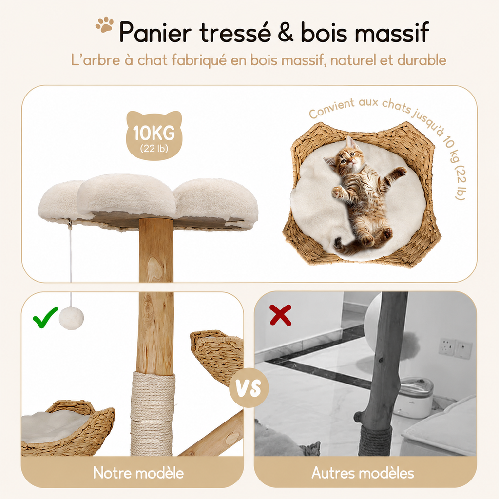 Arbre à Chat Design Scandinave en Osier