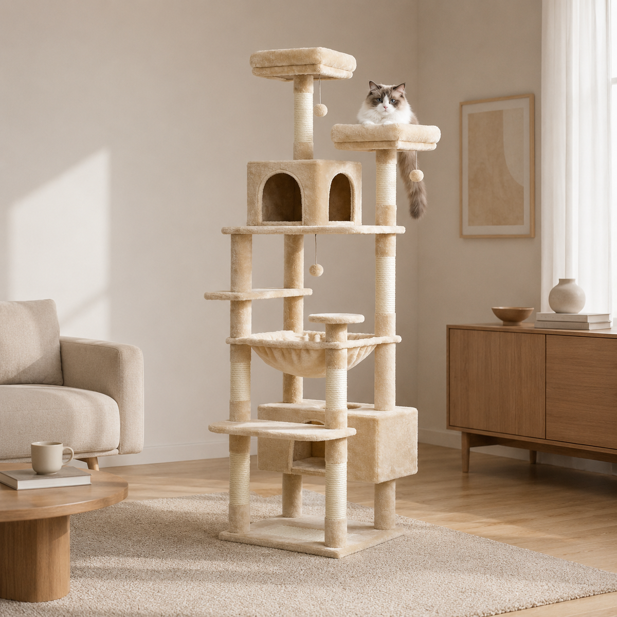 Arbre à Chat pour Maine Coon avec Sisal Naturel