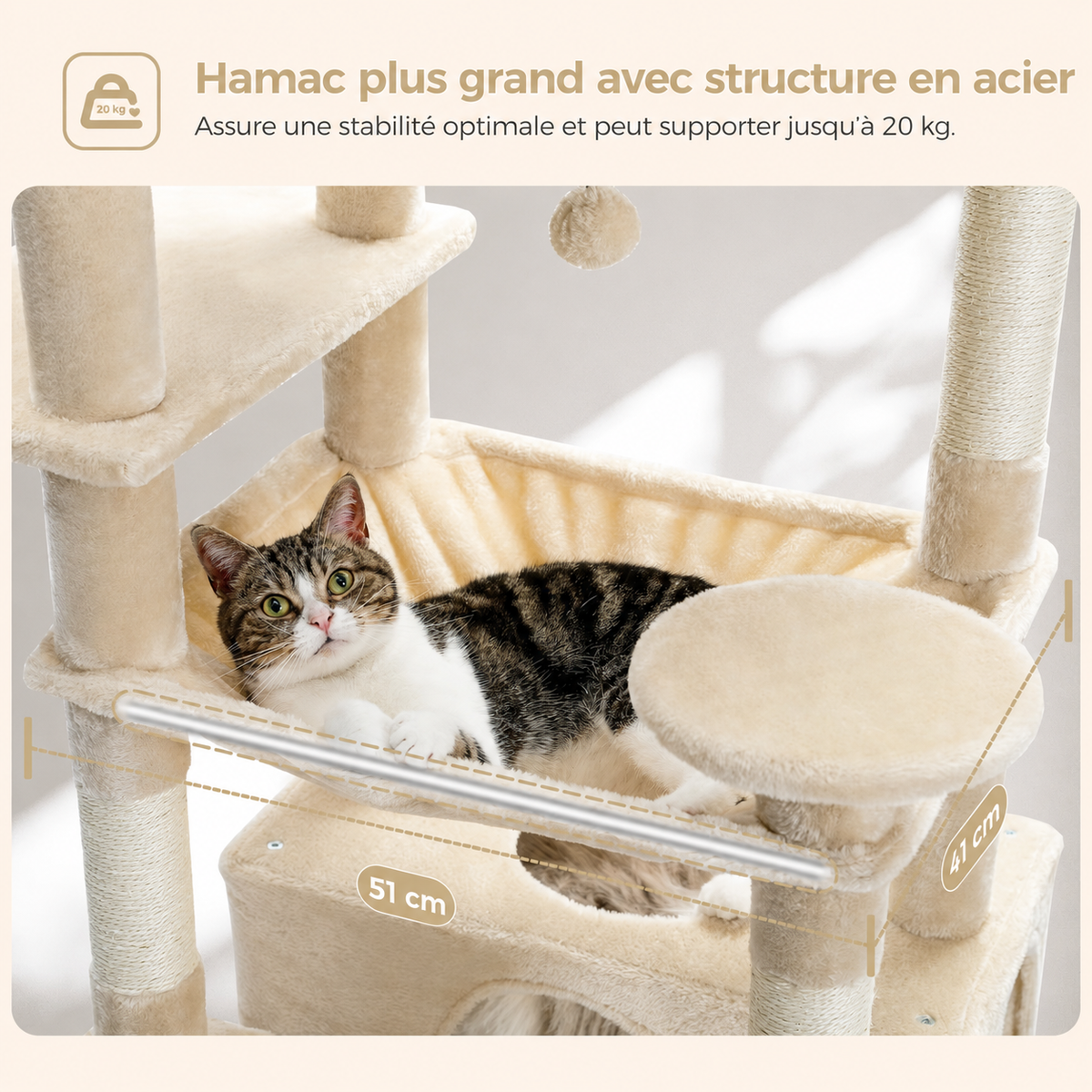 Arbre à Chat pour Maine Coon avec Sisal Naturel