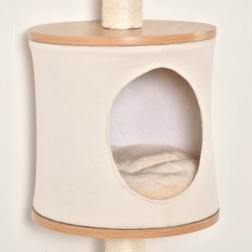 Arbre à Chat Mural avec Grattoir et Coussin