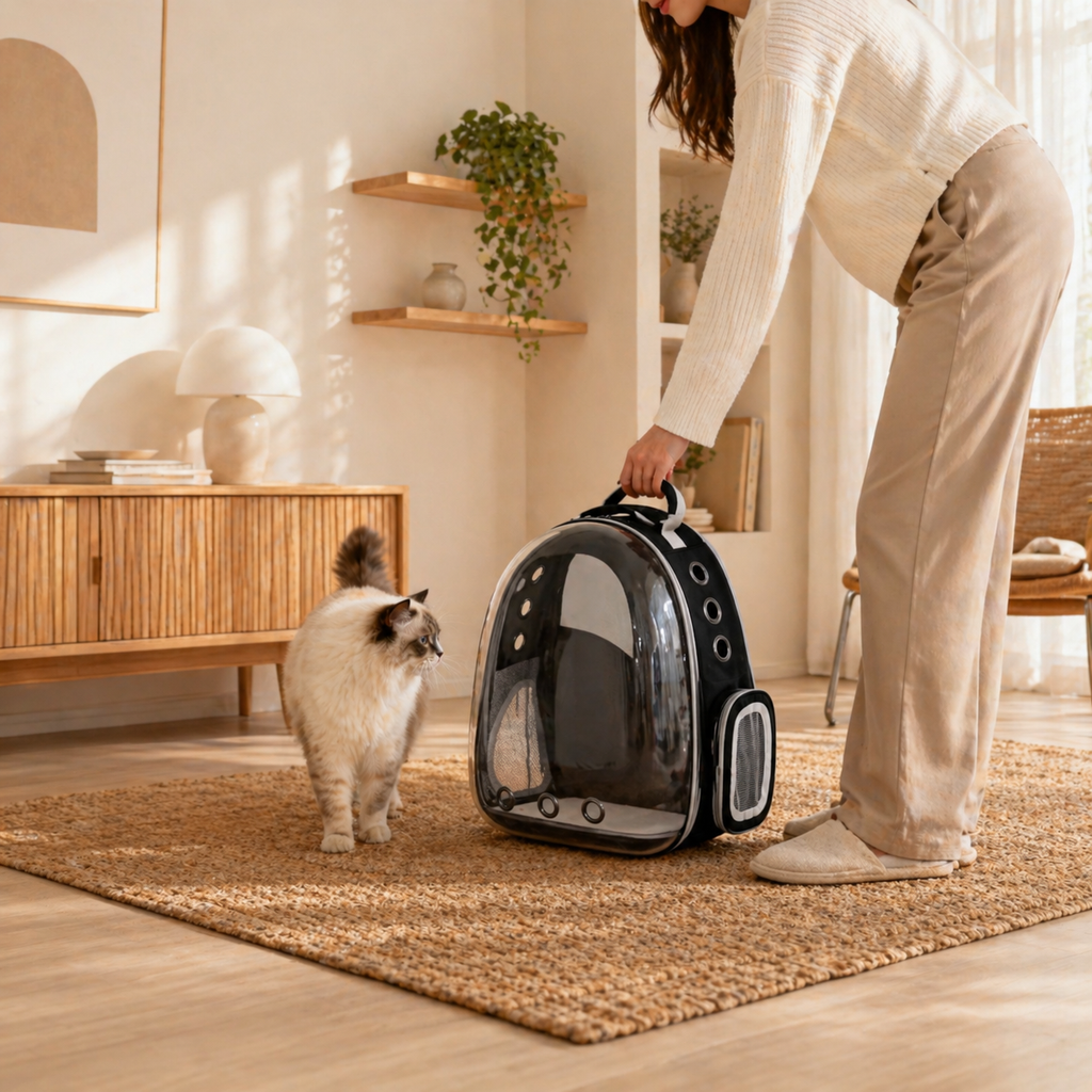 Sac de Transport Respirant pour Chat avec Hublot