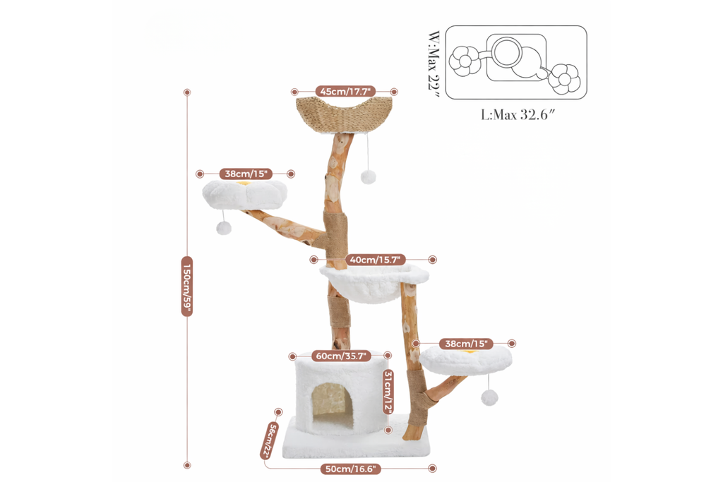 Arbre à Chat Style Scandinave en Bois – Le Félin’contournable