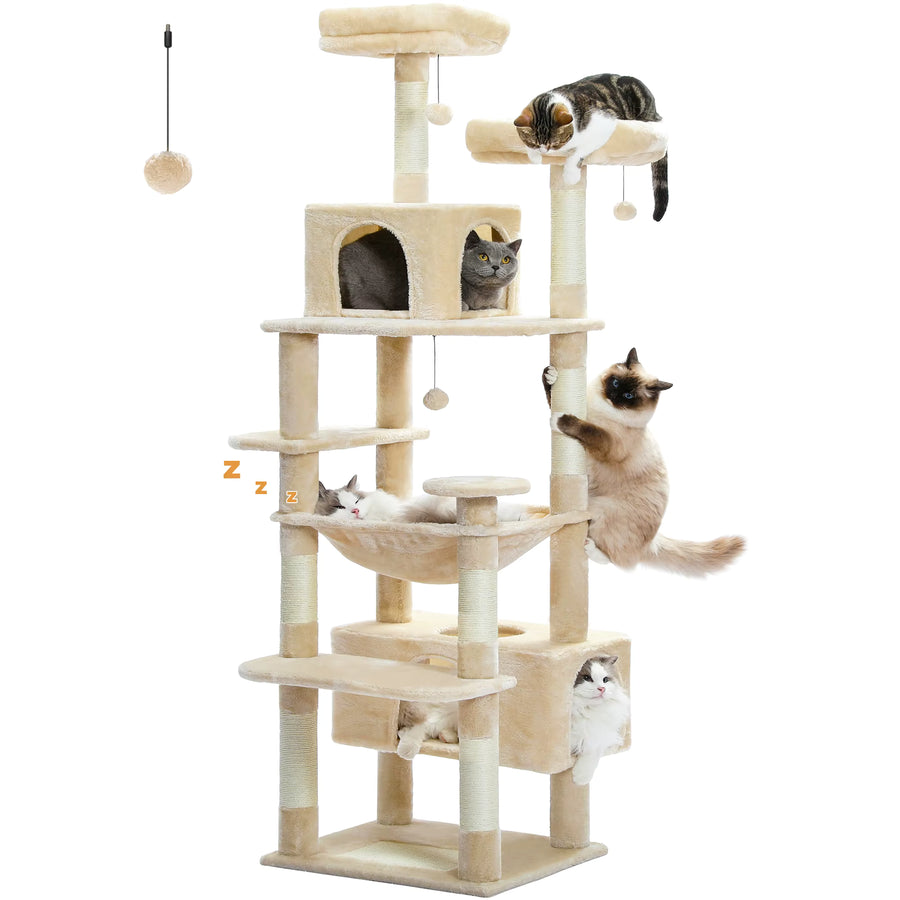 Arbre à Chat Maine Coon XXL 184 cm avec Griffoirs - Le Félin’dispensable