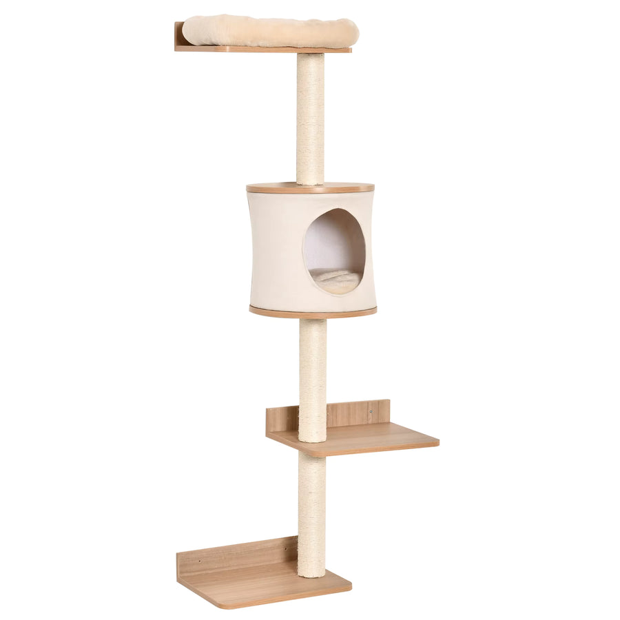 Arbre à Chat Mural Design avec Coussin et Niche - Le Félin’démodable