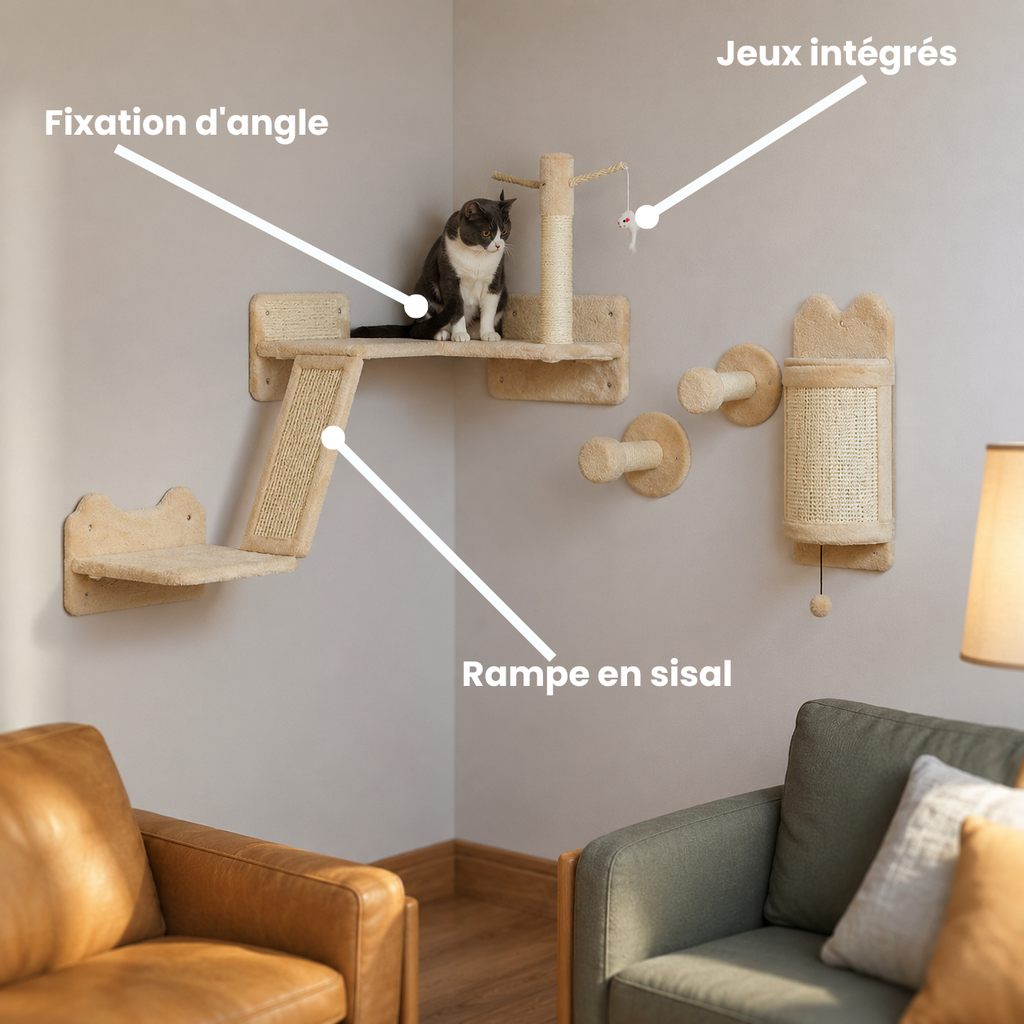 arbre à chat mural sisal