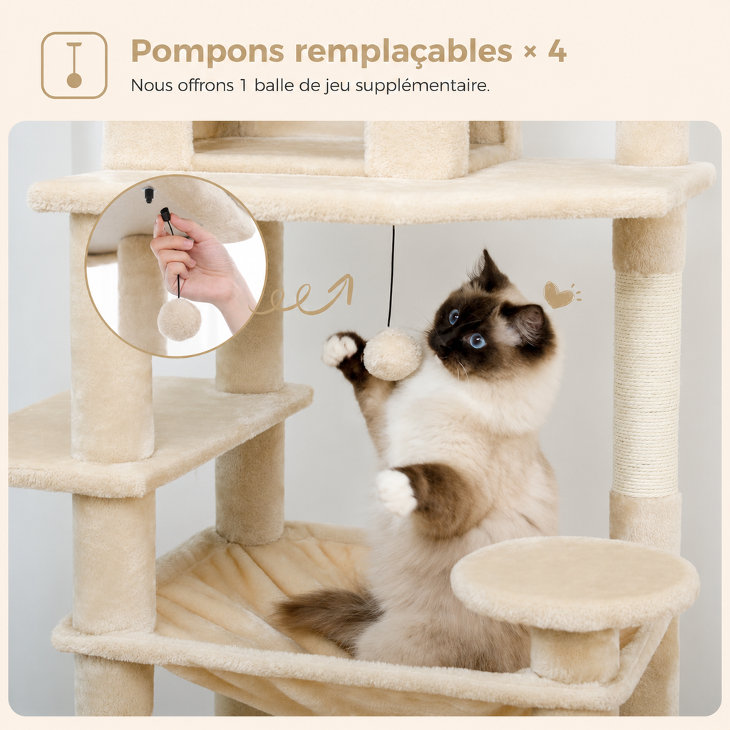 Arbre à Chat pour Maine Coon avec Sisal Naturel