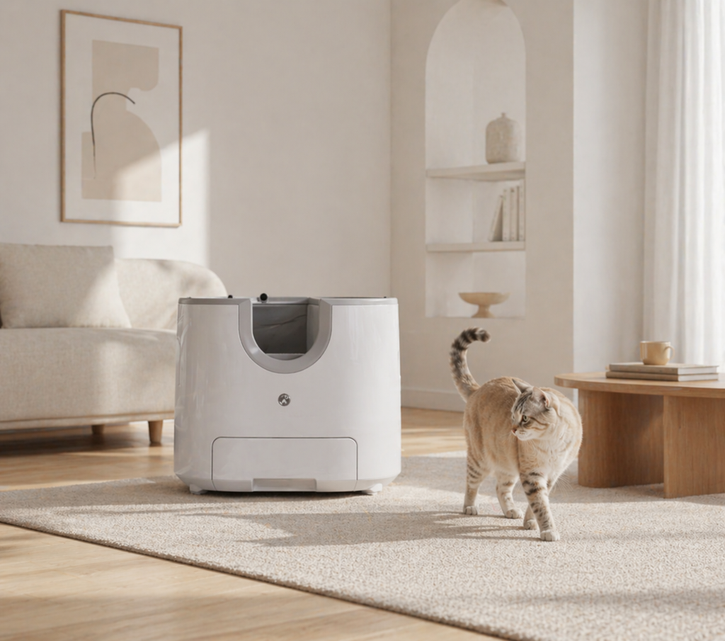 Litière Automatique Ouverte Autonettoyante pour Chat – Chat’fait plaisir