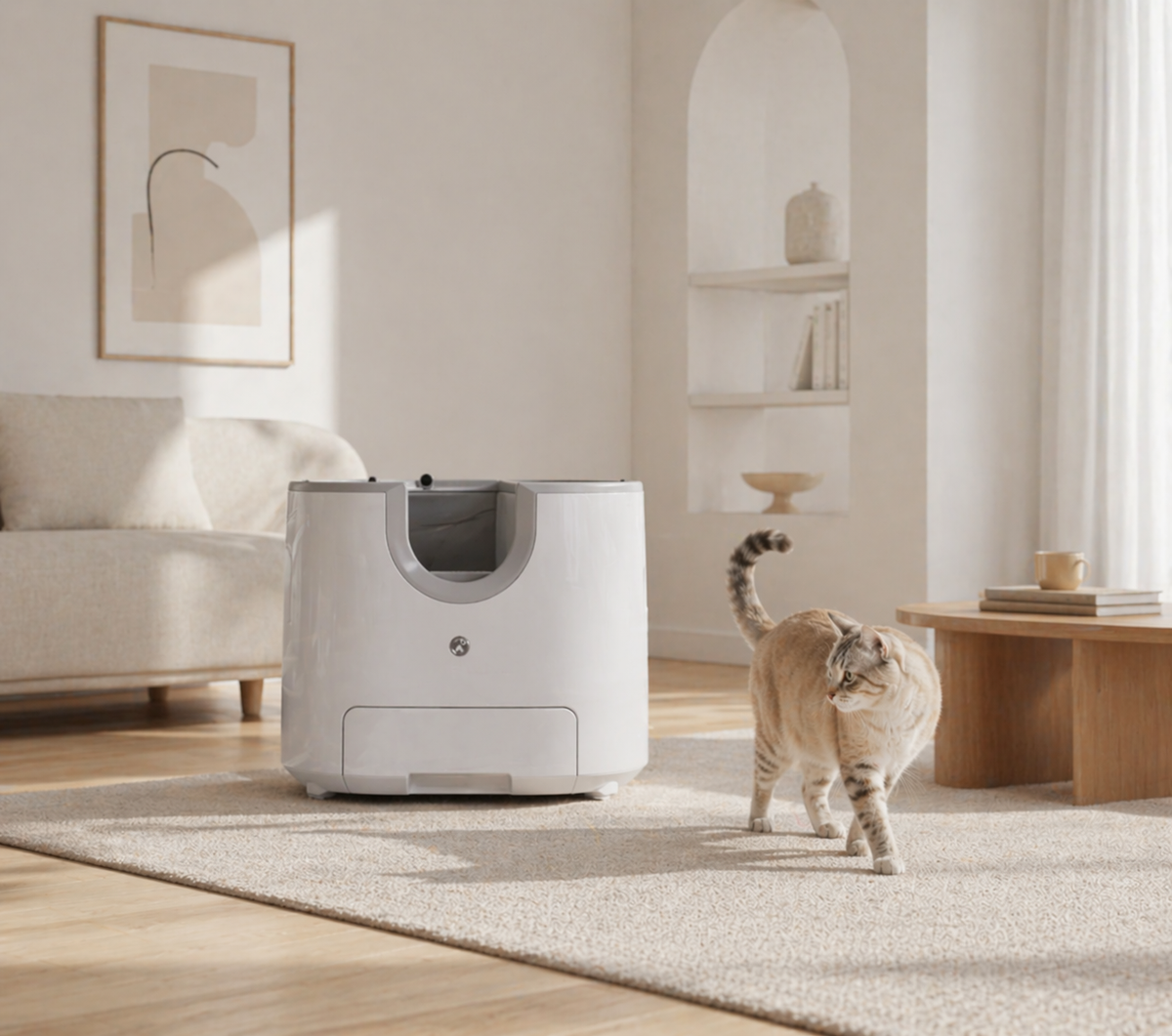 Litière Automatique Ouverte Autonettoyante pour Chat – Chat’fait plaisir