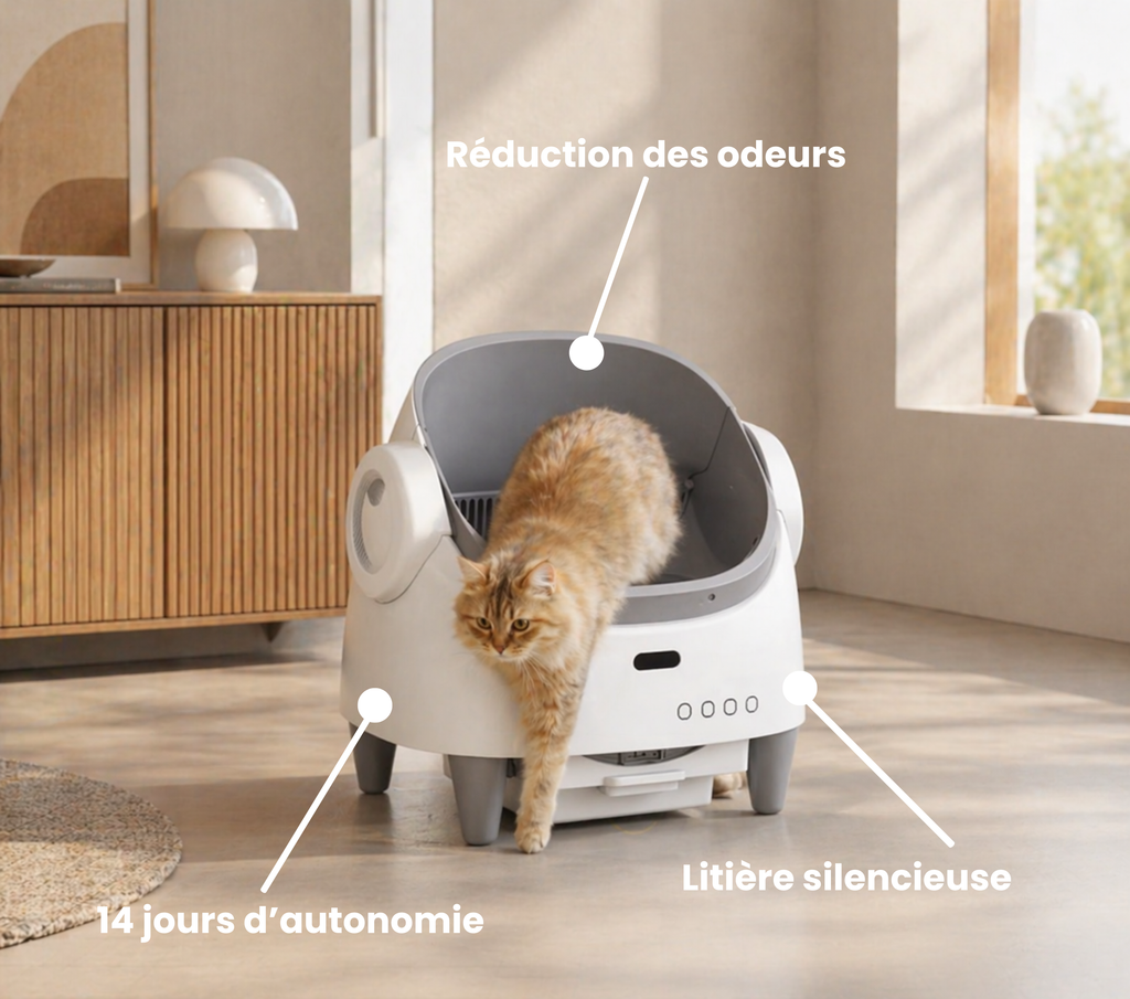Litière Automatique Silencieuse pour Chat – Chat’dore