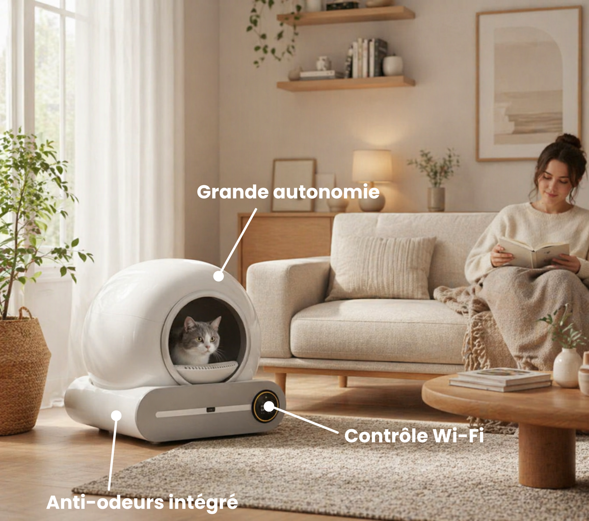 Litière Automatique Autonettoyante Connectée pour Chat – Chat’rmante