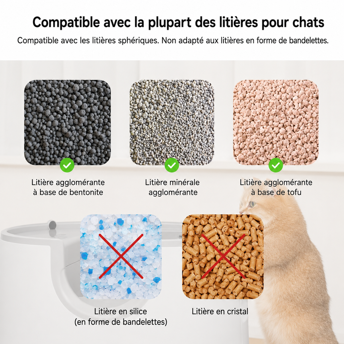 litière automatique bentonite minérale tofu