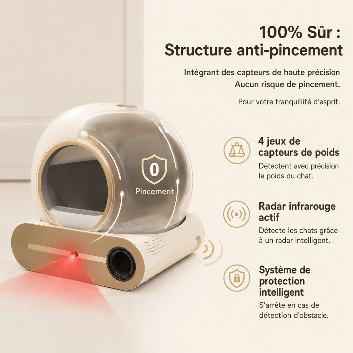 litière automatique sécuritée