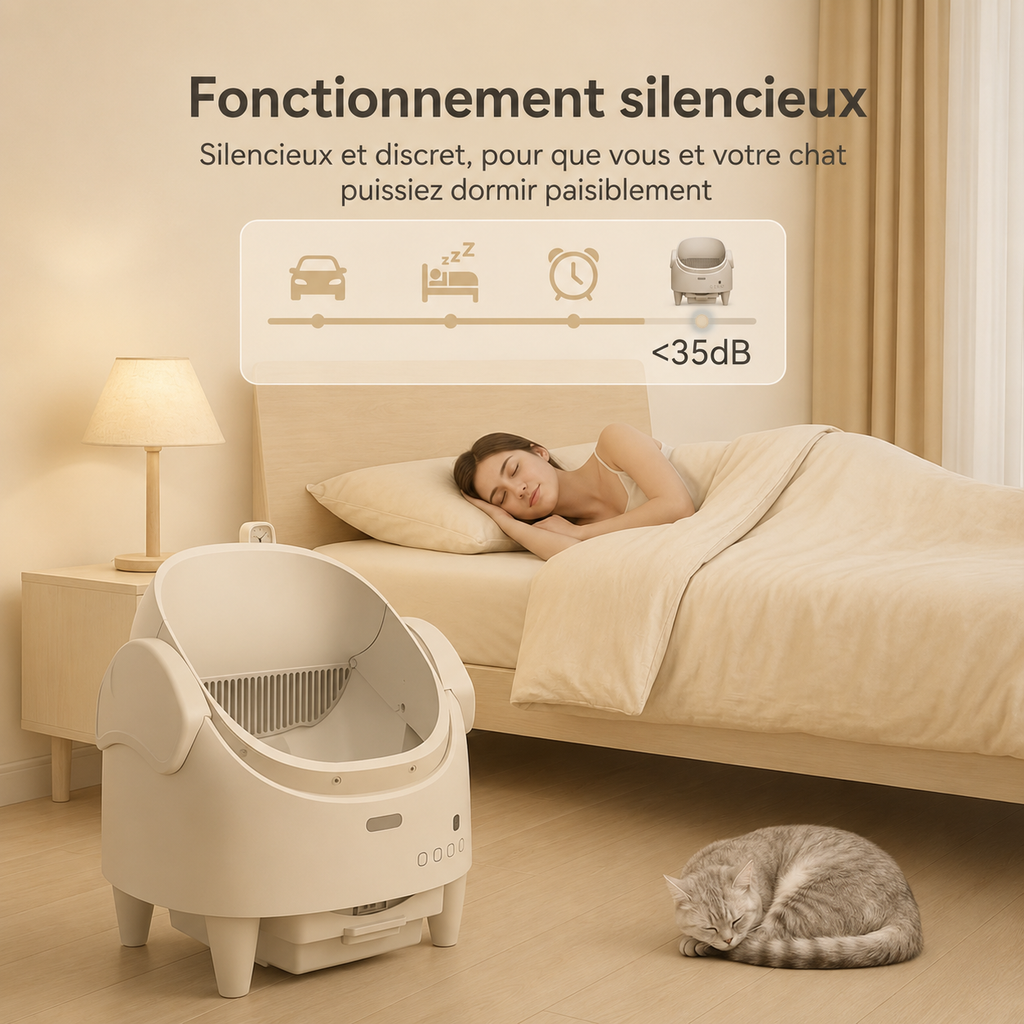 litière automatique silencieuse