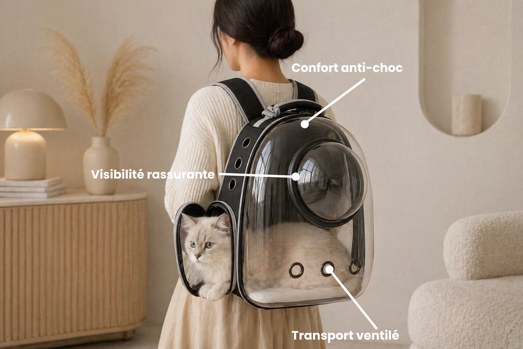 Sac de Transport Respirant pour Chat avec Hublot
